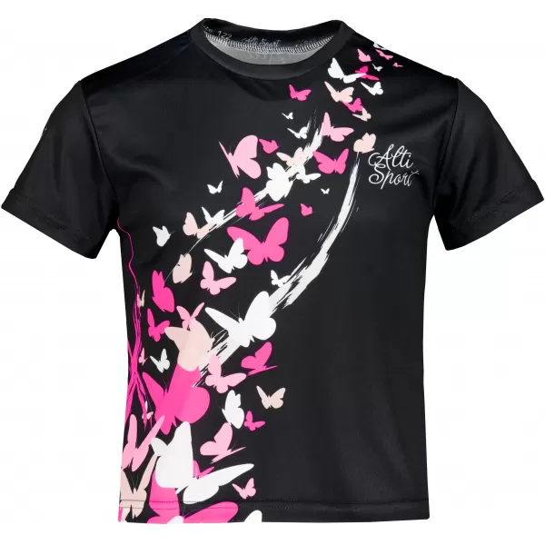  Dětské funkční triko premium ALTISPORT VOJ/ALK022TR01 ČERNÁ/RŮŽOVÁ 