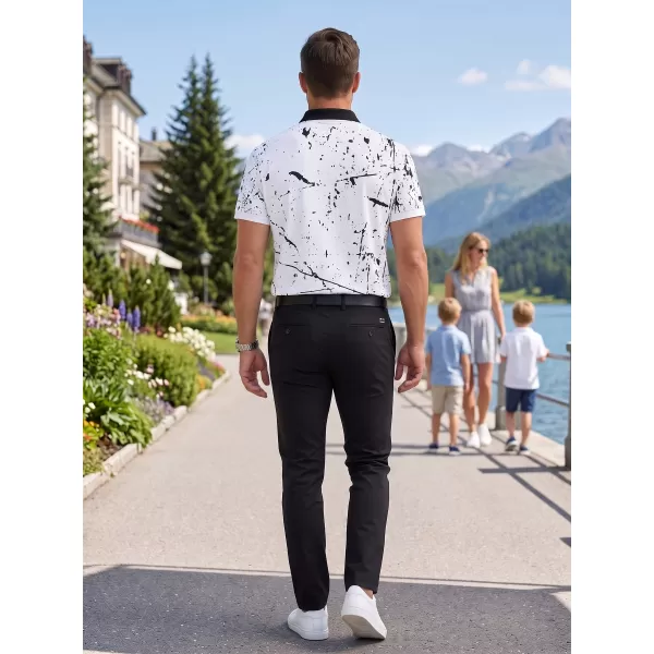  Tricou funcțional pentru bărbați cu guler premium ALTISPORT VOJ/ALM034TR05 ALB 