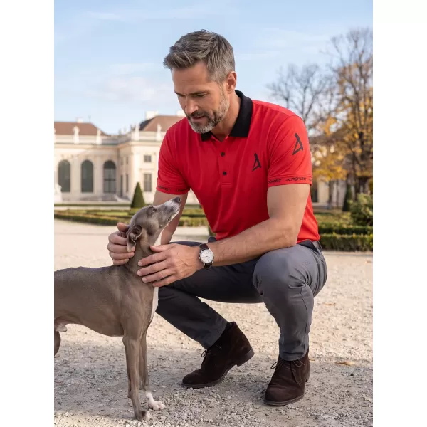  Tricou funcțional pentru bărbați cu guler premium ALTISPORT VOJ/ALM000TR05 ROŞU 