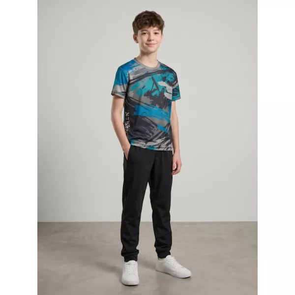 Tricou funcțional premium pentru copii ALTISPORT VOJ/ALK014TR01 NEGRU/KEROSEN 