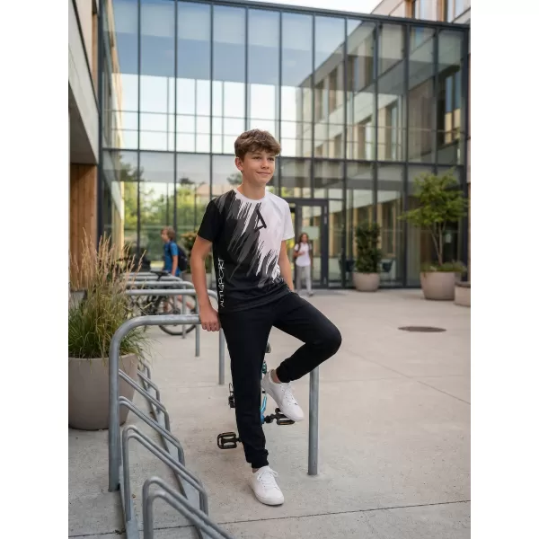  Tricou funcțional premium pentru copii ALTISPORT VOJ/ALK006TR01 ALB-NEGRU 