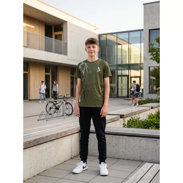 Tricou funcțional premium pentru copii ALTISPORT VOJ/ALK004TR01 MĂSLINE 