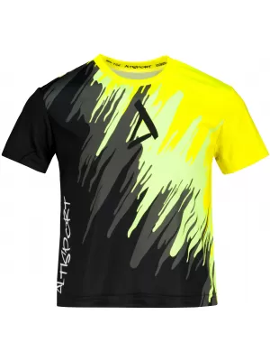 Tricou funcțional premium pentru copii ALTISPORT VOJ/ALK006TR01 NEGRU SI GALBEN