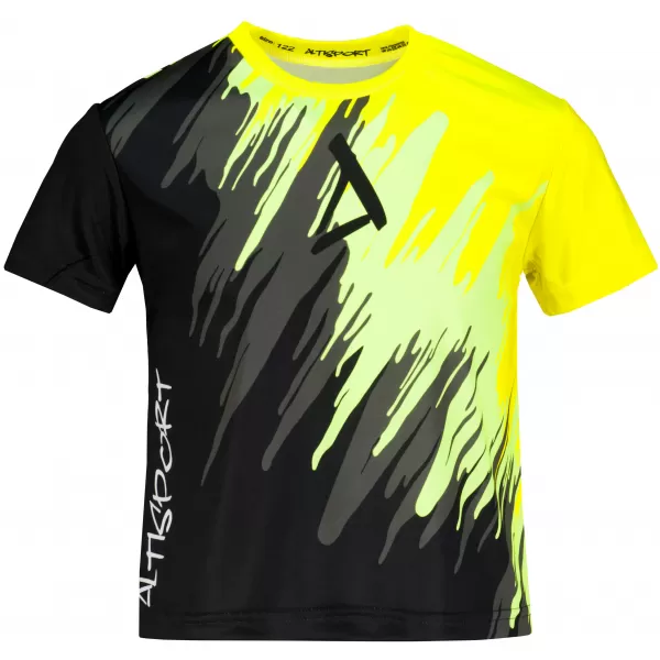  Tricou funcțional premium pentru copii ALTISPORT VOJ/ALK006TR01 NEGRU SI GALBEN 