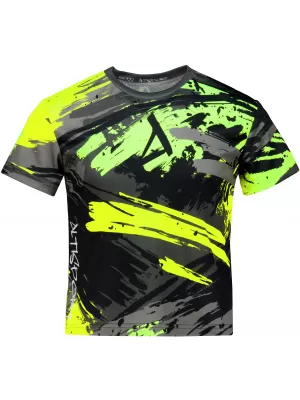 Tricou funcțional premium pentru copii ALTISPORT VOJ/ALK014TR01 NEGRU/VERDE