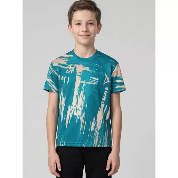  Tricou funcțional premium pentru copii ALTISPORT VOJ/ALK010TR01 SMARALD/ALBASTRU 