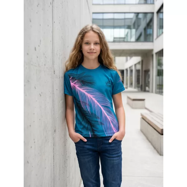  Tricou funcțional premium pentru copii ALTISPORT VOJ/ALK001TR01 BENZINĂ/ROZ DESCHIS 