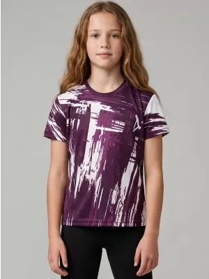 Tricou funcțional premium pentru copii ALTISPORT VOJ/ALK010TR01 VIOLET/ALB