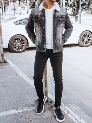 Jacheta din denim pentru bărbați DSTREET tx4230 NEGRU