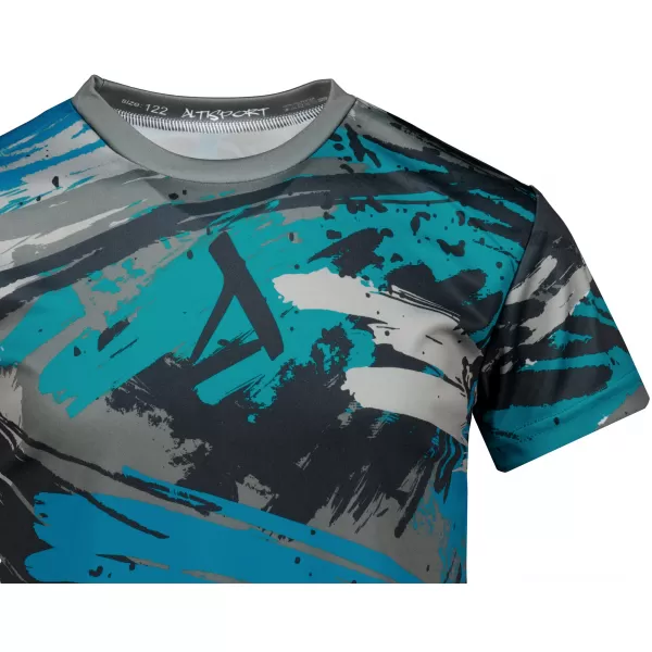  Tricou funcțional premium pentru copii ALTISPORT VOJ/ALK014TR01 NEGRU/KEROSEN 