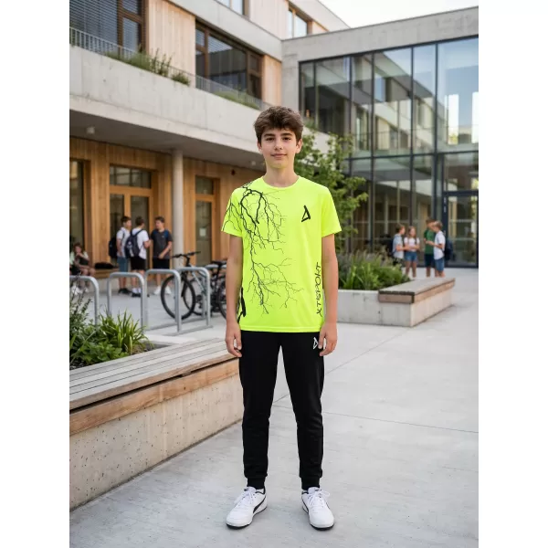  Tricou funcțional premium pentru copii ALTISPORT VOJ/ALK004TR01 GALBEN NEON 