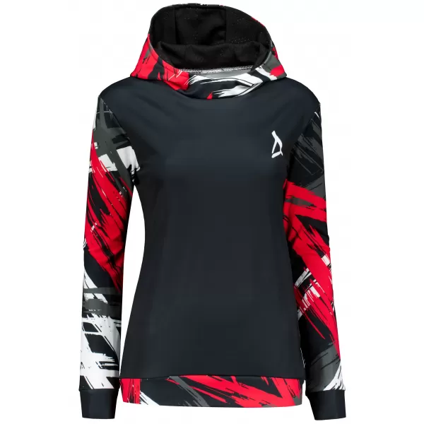  Hanorac funcțional premium pentru femei ALTISPORT VOJ/ALW039MI01 NEGRU/ROSU 