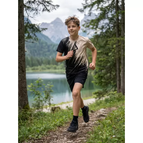  Tricou funcțional premium pentru copii ALTISPORT VOJ/ALK006TR01 NEGRU/MARO 
