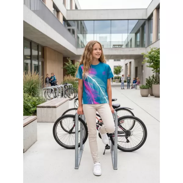  Tricou funcțional premium pentru copii ALTISPORT VOJ/ALK001TR01 BENZINĂ/ROZ 