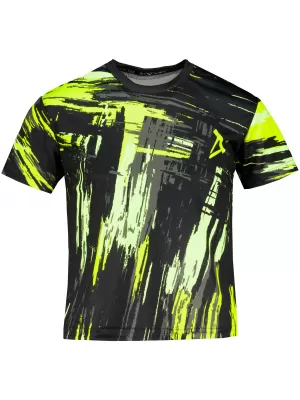 Tricou funcțional premium pentru copii ALTISPORT VOJ/ALK010TR01 NEGRU SI GALBEN