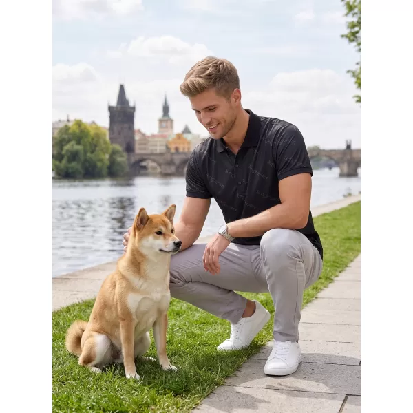 Tricou funcțional pentru bărbați cu guler premium ALTISPORT VOJ/ALM050TR05 NEGRU 
