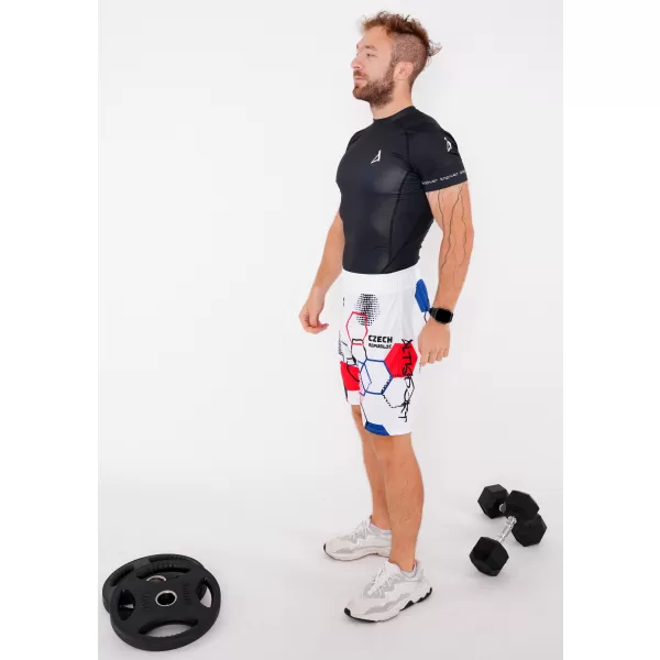  Pantaloni scurți funcționali premium pentru bărbați, fără buzunare ALTISPORT VOJ/ALM036KRA02 HEXA ALB 