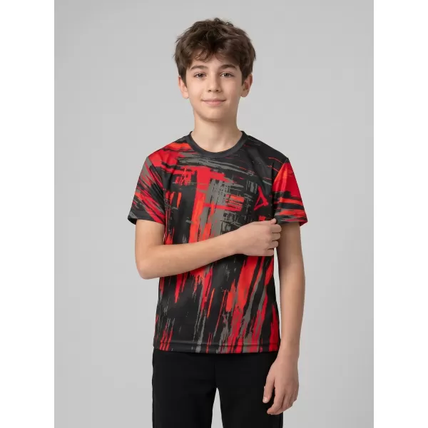  Tricou funcțional premium pentru copii ALTISPORT VOJ/ALK010TR01 NEGRU/ROSU 