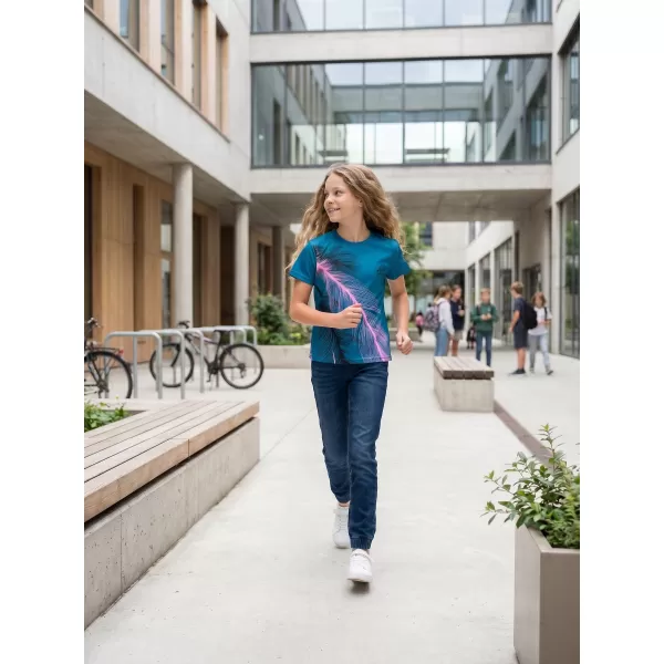  Tricou funcțional premium pentru copii ALTISPORT VOJ/ALK001TR01 BENZINĂ/ROZ DESCHIS 