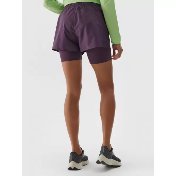  Pantaloni scurți de damă 4F WAW24TFSHF0758 VIOLET ÎNCHIS 