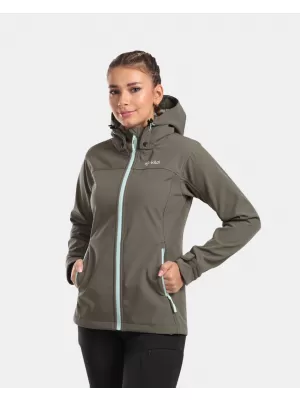 Jachetă softshell de damă KILPI RAVIA-W WL0129KI VERDE ÎNCHIS