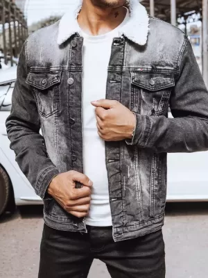 Jacheta din denim pentru bărbați DSTREET tx4230 NEGRU
