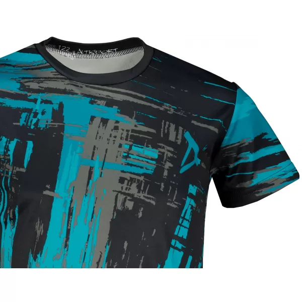  Tricou funcțional premium pentru copii ALTISPORT VOJ/ALK010TR01 NEGRU/SMARALD 