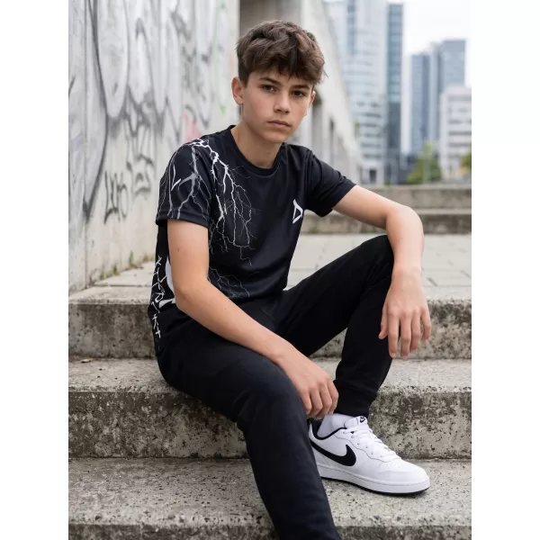  Tricou funcțional premium pentru copii ALTISPORT VOJ/ALK004TR01 ALB-NEGRU 