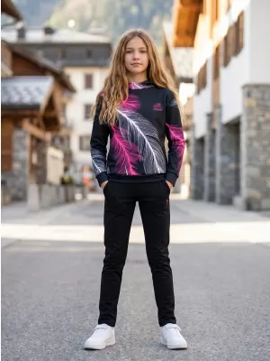 Dětská funkční mikina premium ALTISPORT VOJ/ALK001MI01 ČERNÁ/RŮŽOVÁ