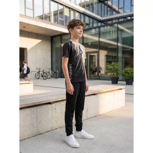  Tricou funcțional premium pentru copii ALTISPORT VOJ/ALK006TR01 NEGRU/MARO 