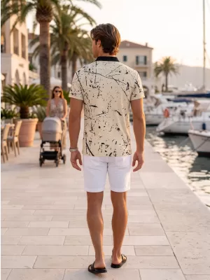 Tricou funcțional pentru bărbați cu guler premium ALTISPORT VOJ/ALM034TR05 MARO