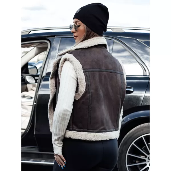  Vestă DSTREET WOOLZIP TY4746 ČERNÁ/KARAMELOVÁ NEGRU/MARO 