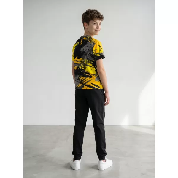  Tricou funcțional premium pentru copii ALTISPORT VOJ/ALK014TR01 NEGRU SI GALBEN 