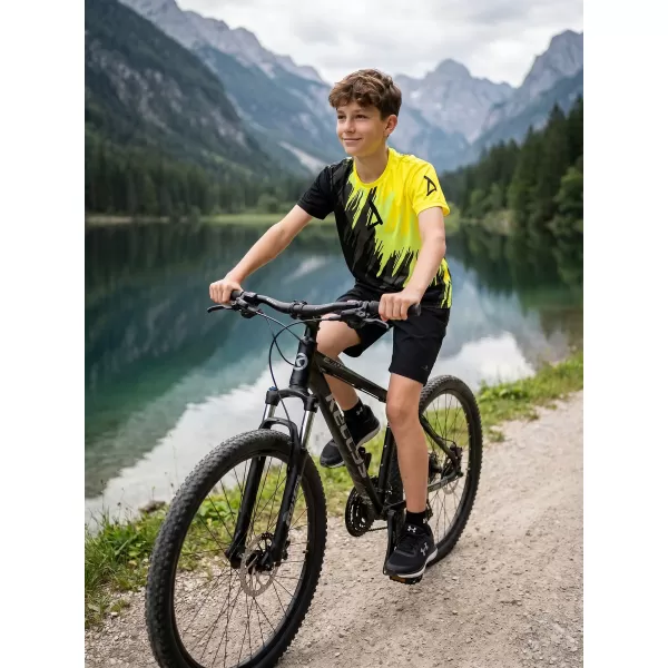  Tricou funcțional premium pentru copii ALTISPORT VOJ/ALK006TR01 NEGRU SI GALBEN 