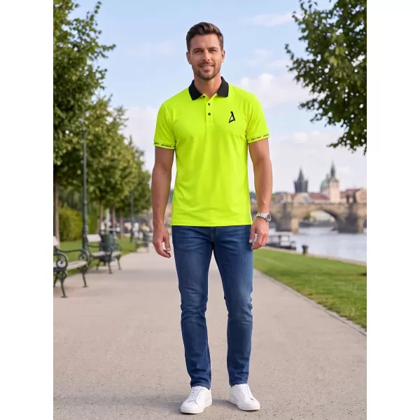  Tricou funcțional pentru bărbați cu guler premium ALTISPORT VOJ/ALM000TR05 GALBEN NEON 
