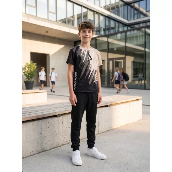  Tricou funcțional premium pentru copii ALTISPORT VOJ/ALK006TR01 NEGRU/MARO 