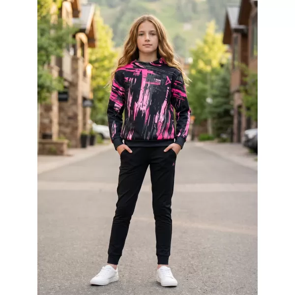  Hanorac funcțional premium pentru copii ALTISPORT VOJ/ALK010MI01 NEGRU/ROZ DESCHIS 