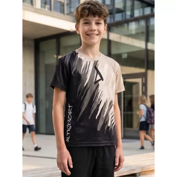  Tricou funcțional premium pentru copii ALTISPORT VOJ/ALK006TR01 NEGRU/MARO 