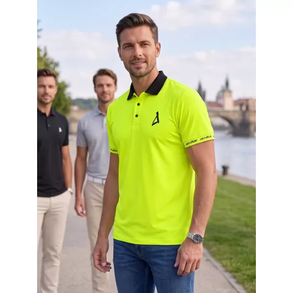  Tricou funcțional pentru bărbați cu guler premium ALTISPORT VOJ/ALM000TR05 GALBEN NEON 