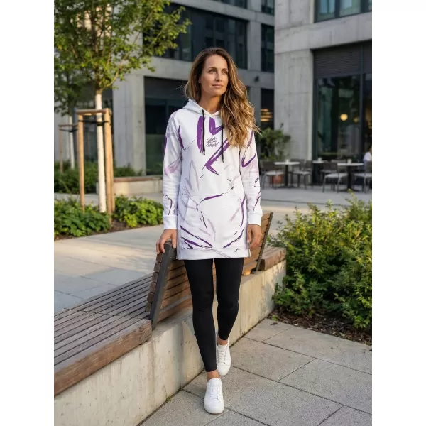  Hanorac prelungit funcțional pentru femei premium ALTISPORT VOJ/ALW049MI03 ALB/VIOLET 