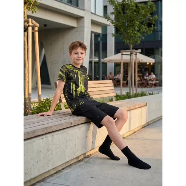  Tricou funcțional premium pentru copii ALTISPORT VOJ/ALK010TR01 NEGRU/ARMATĂ 