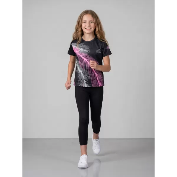 Tricou funcțional premium pentru copii ALTISPORT VOJ/ALK001TR01 NEGRU/ROZ DESCHIS 