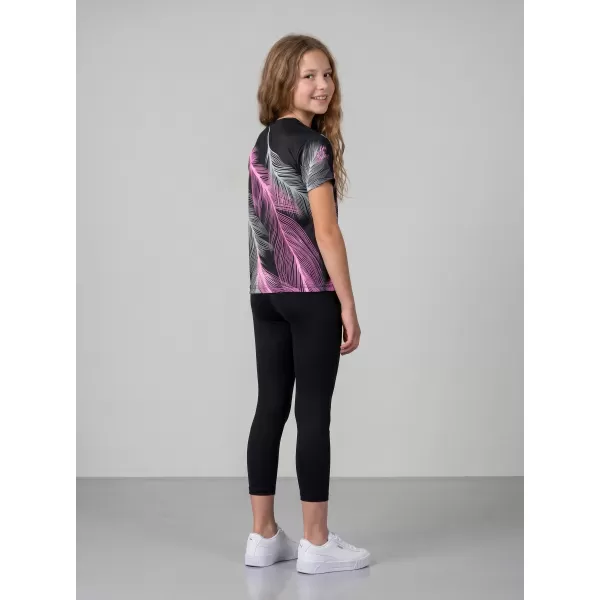  Tricou funcțional premium pentru copii ALTISPORT VOJ/ALK001TR01 NEGRU/ROZ DESCHIS 