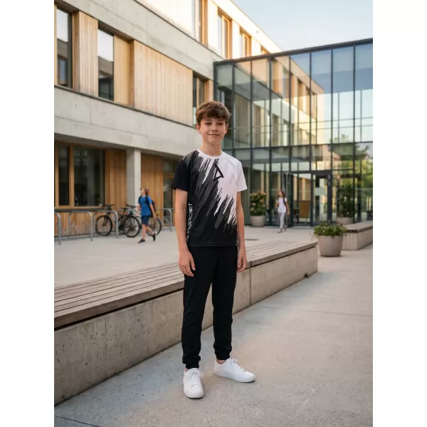  Tricou funcțional premium pentru copii ALTISPORT VOJ/ALK006TR01 ALB-NEGRU 