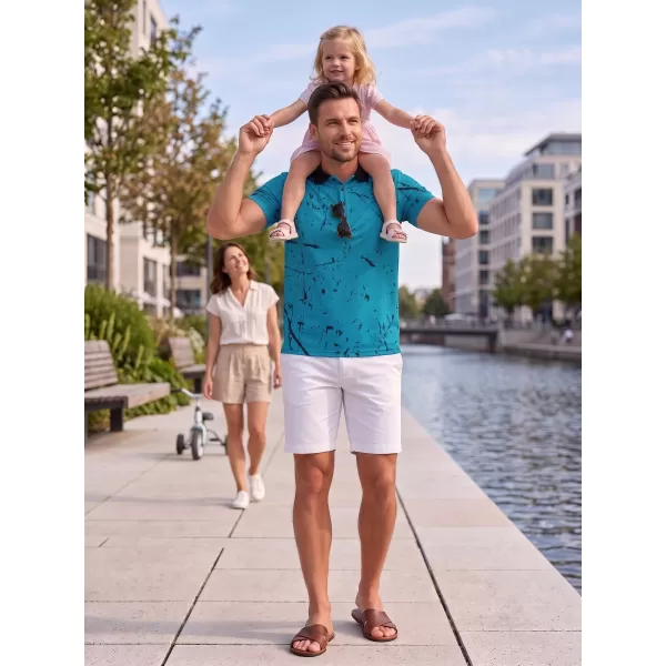  Tricou funcțional pentru bărbați cu guler premium ALTISPORT VOJ/ALM034TR05 SMARALD 