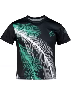 Tricou funcțional premium pentru copii ALTISPORT VOJ/ALK001TR01 NEGRU/TURCOAZ