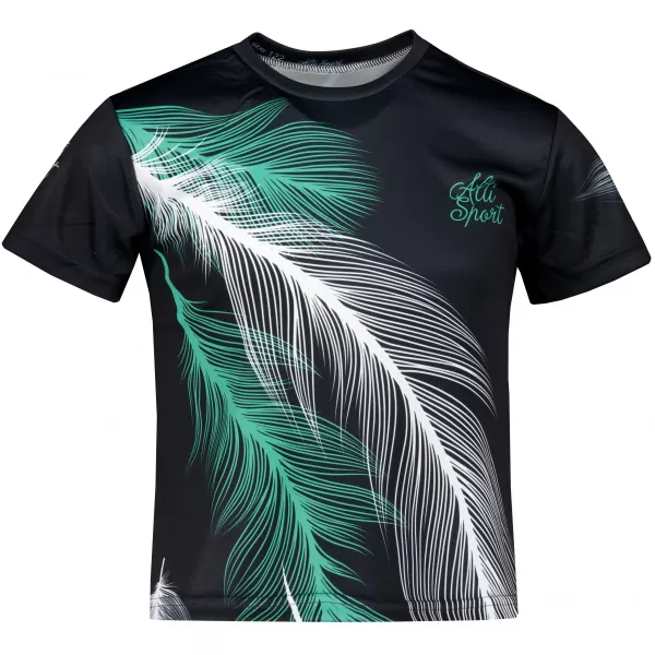  Tricou funcțional premium pentru copii ALTISPORT VOJ/ALK001TR01 NEGRU/TURCOAZ 