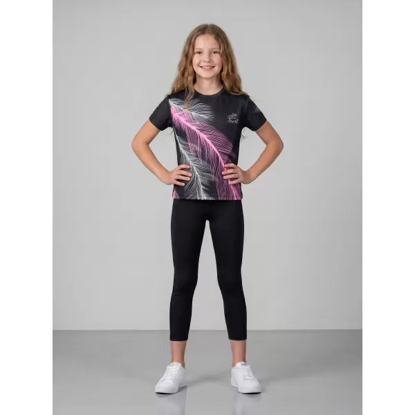  Tricou funcțional premium pentru copii ALTISPORT VOJ/ALK001TR01 NEGRU/ROZ DESCHIS 