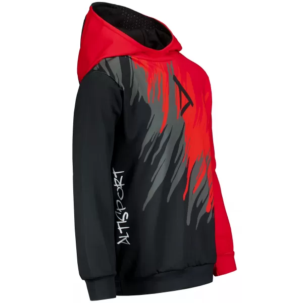  Hanorac funcțional premium pentru copii ALTISPORT VOJ/ALK006MI01 NEGRU/ROSU 