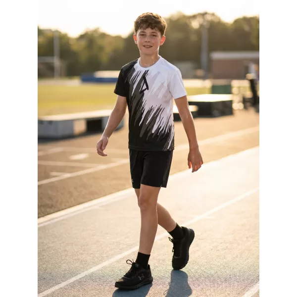  Tricou funcțional premium pentru copii ALTISPORT VOJ/ALK006TR01 ALB-NEGRU 